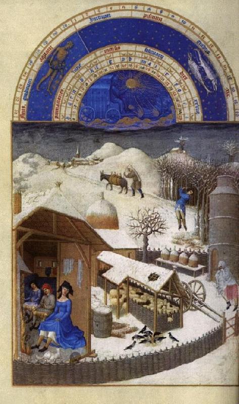 LIMBOURG brothers Les trs riches heures du Duc de Berry: Fevrier (February) sef China oil painting art